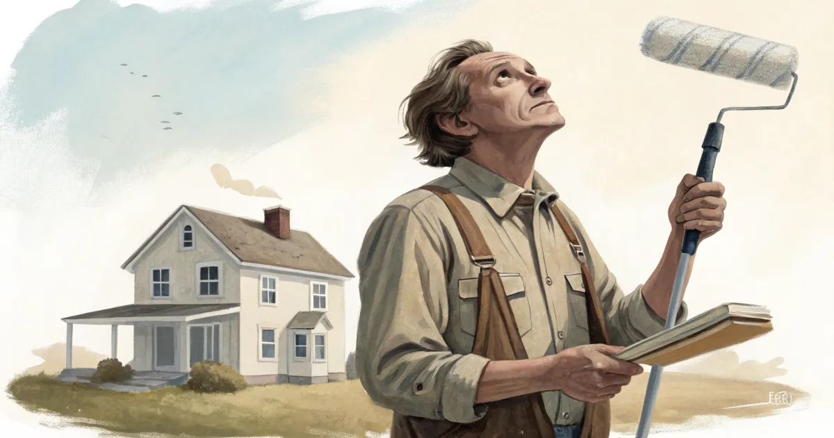 A house painter at work, illustrating how Should a House Painter Respond to a Negative Review.