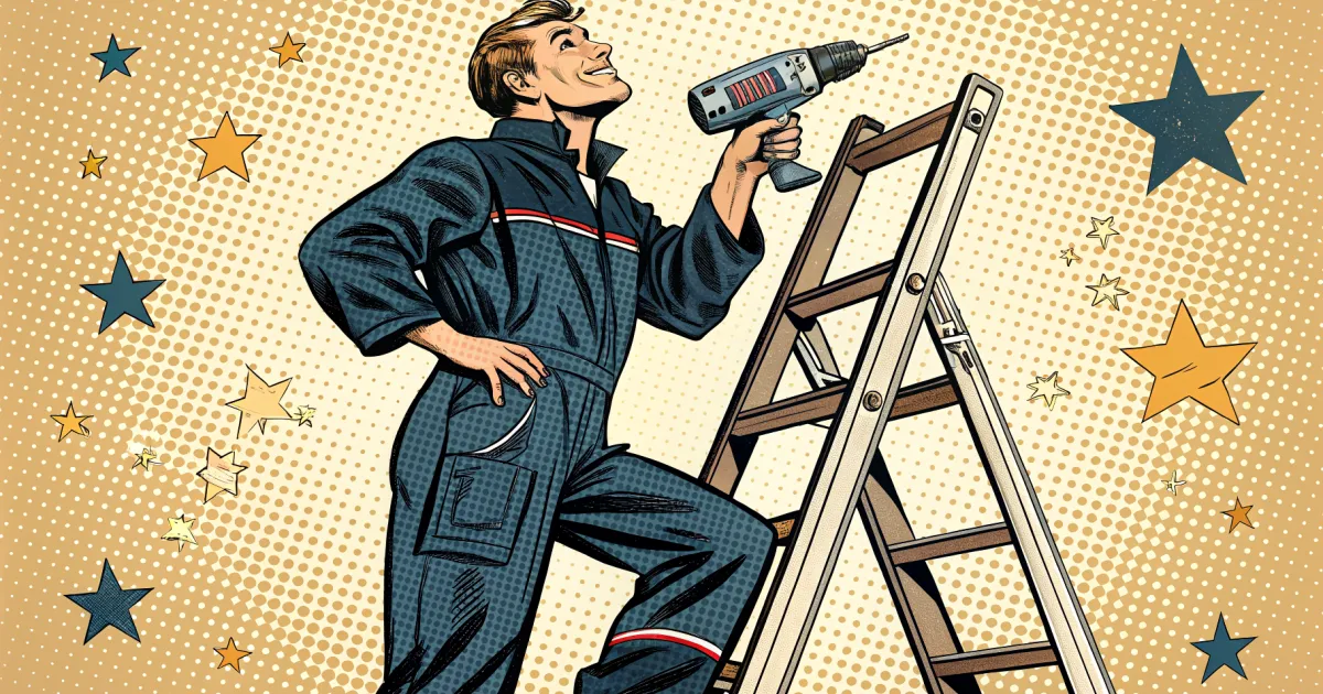A handyman at work, illustrating should You Respond to Positive Reviews, or Just Let Them Sit There.